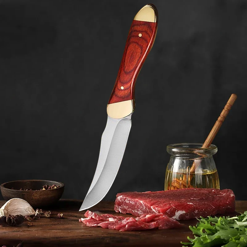 High Hardness Cutting Knife Small Peeling Paring Knife for Fruit & Vegetable Wooden Hanlde Utility Slicing Steak Knife