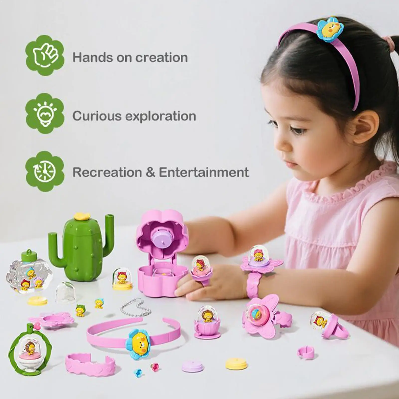 Kit de fabricação de pulseira para meninas adolescentes, conjunto de brinquedos de anel artesanal, pulseira, faixa de cabelo, colar, artesanato para meninas, crianças, atividade