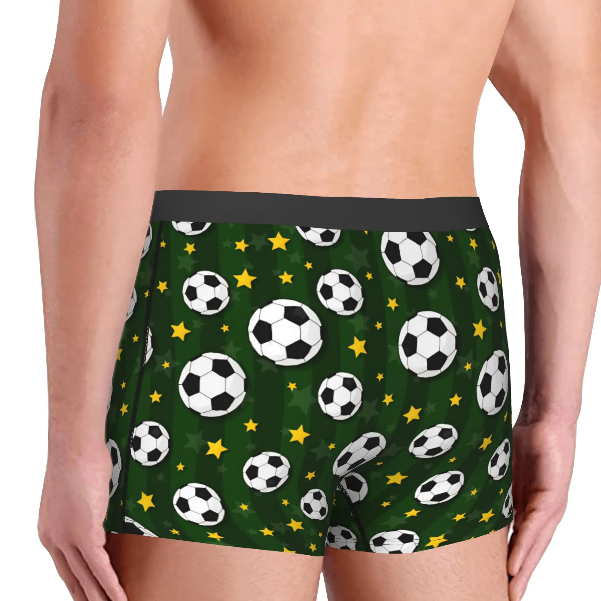 Stars Soccerly Seamless Pattern Underwear Men Print Footbally  Boxer Shorts Panties Briefs Breathable Underpants