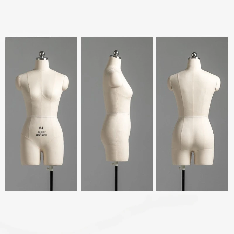 Foam Body Female Mannequins Set Up Cotton Fabric Sewing Mannequin for Clothing Design Dress Display Stand Can Be Pined Model