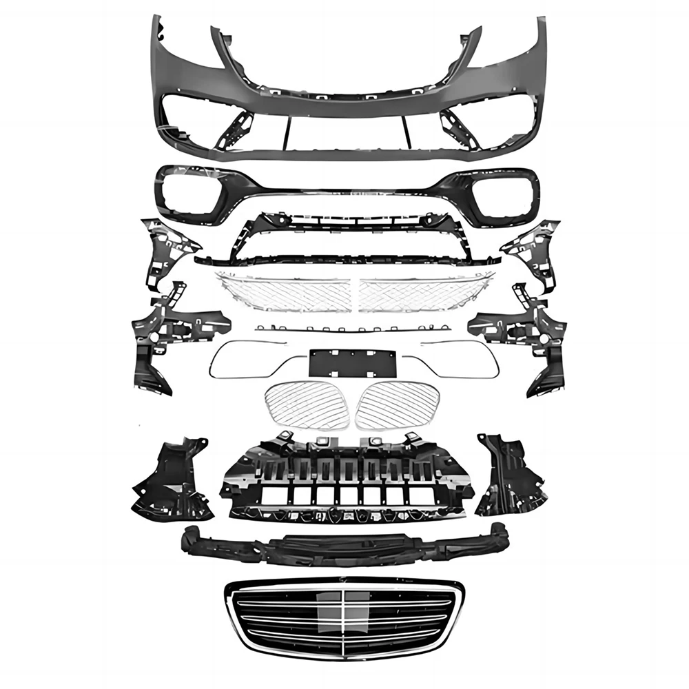 Full Body Kit For Benz S Class W222 17-19 S300 S320 S350 S400 S450 S500 Upgrade to S65 Front Rear Bumper Side Skirts