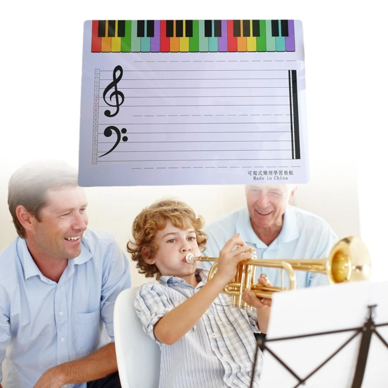 Q39E Light Weight Erasable Music Staff Dry Erases Board Compacts Design Scratch Resistant Surfaces For Traveling Instructors