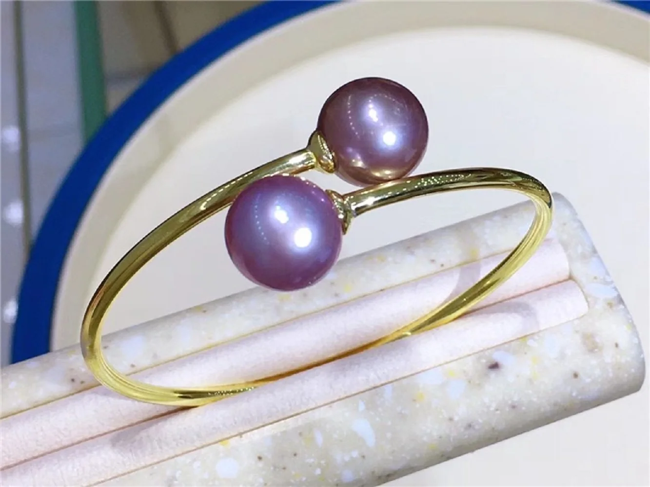 

Великолепный браслет AAAA10-11 мм Натуральный круглый браслет с двойным жемчугом Южного моря 925s