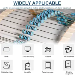 600pcs/set 30 Kinds 1/4W Resistance 1% Metal Film Resistor Pack Assorted Kit 1K 10K 100K 220ohm 1M Resistors