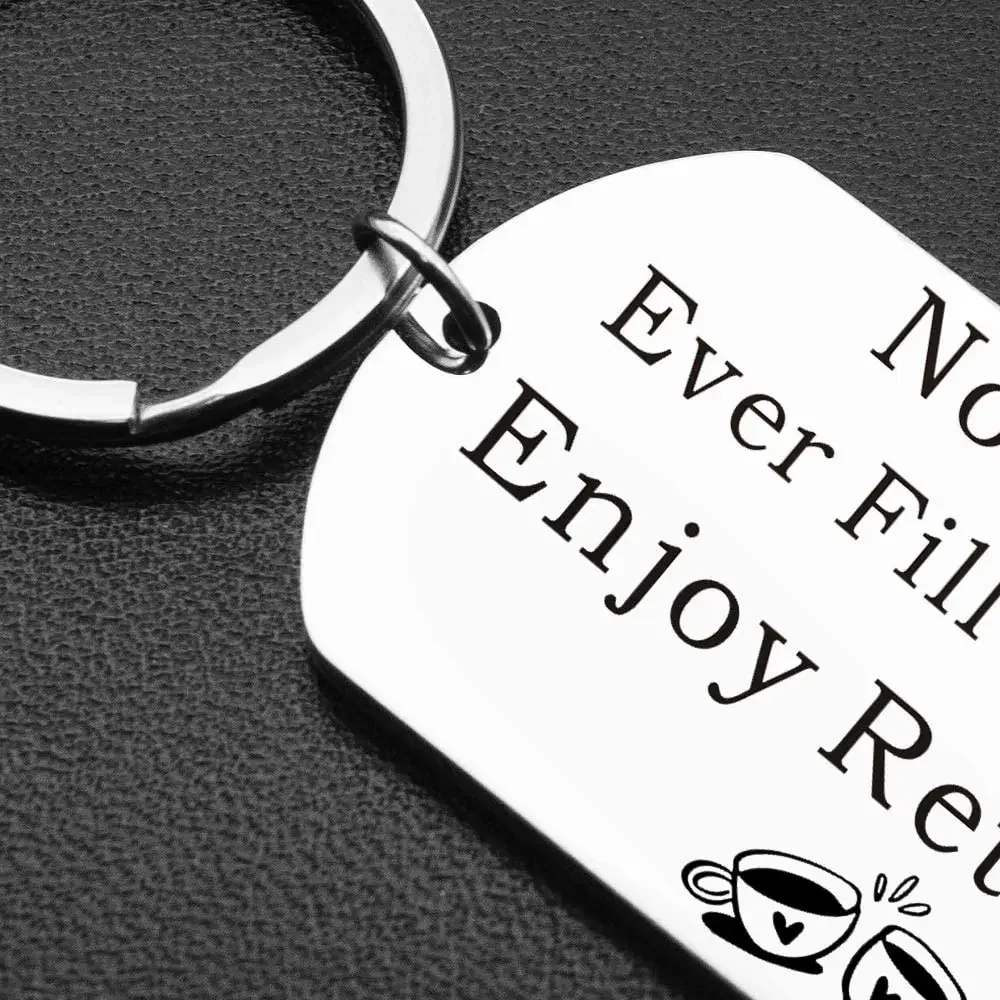 Enjoy Retirememnt Keychain Gift for Coworker Women Men Teacher-No One Can Ever Fill Your Shoes Friends Boss Goodbye Farewell