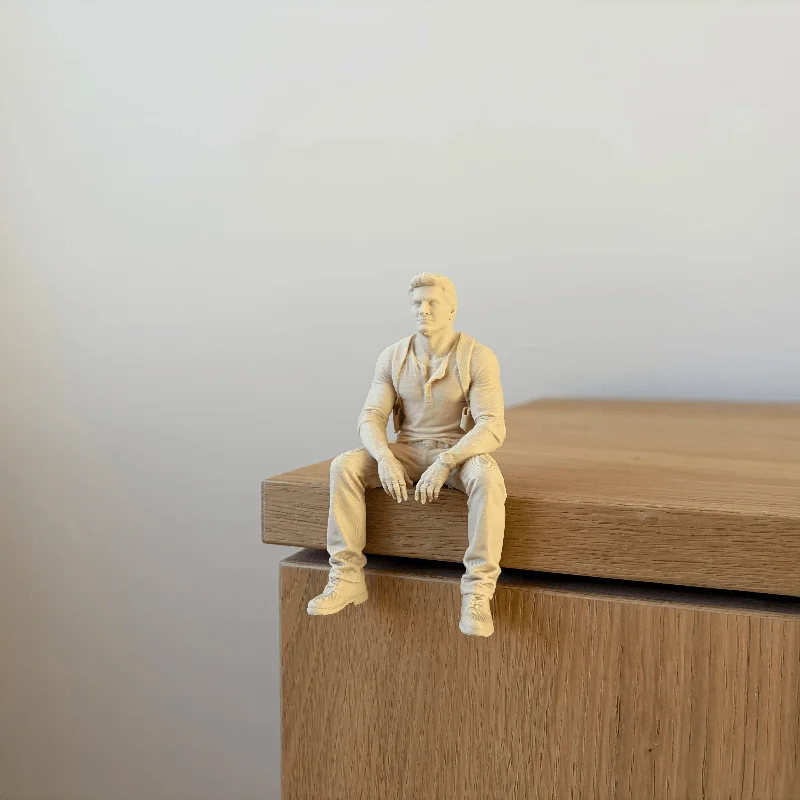 1/3 Piece Set of Beige Explorer Sitting Statue Ornaments, Creative Sitting Figure for Bookshelf or Table Edge, Industrial Style Home Desktop Decoration, Vintage Adventurer Personalized Soft Decor Crafts, Christmas and