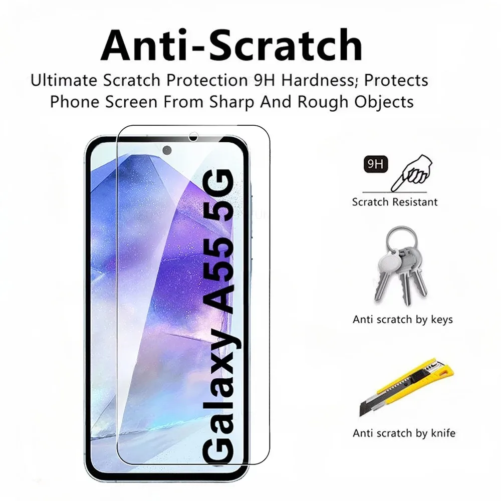 4 шт. закаленное стекло для Samsung Galaxy A55 A56 A52 A72 A71 HD Защитная пленка экрана F16 F15 F06 F05 Фото №6