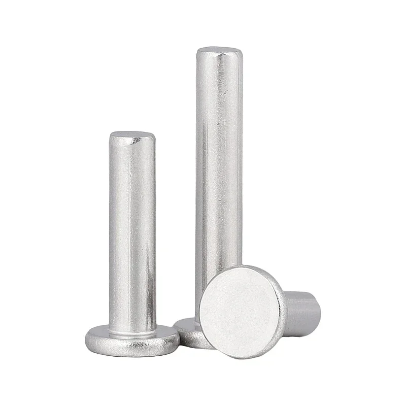 M2 M2.5 M3 M4 M5 M6 M8 Flat Head Aluminium Rivets Flat Round Head Solid Hand Drive Knockout Rivets