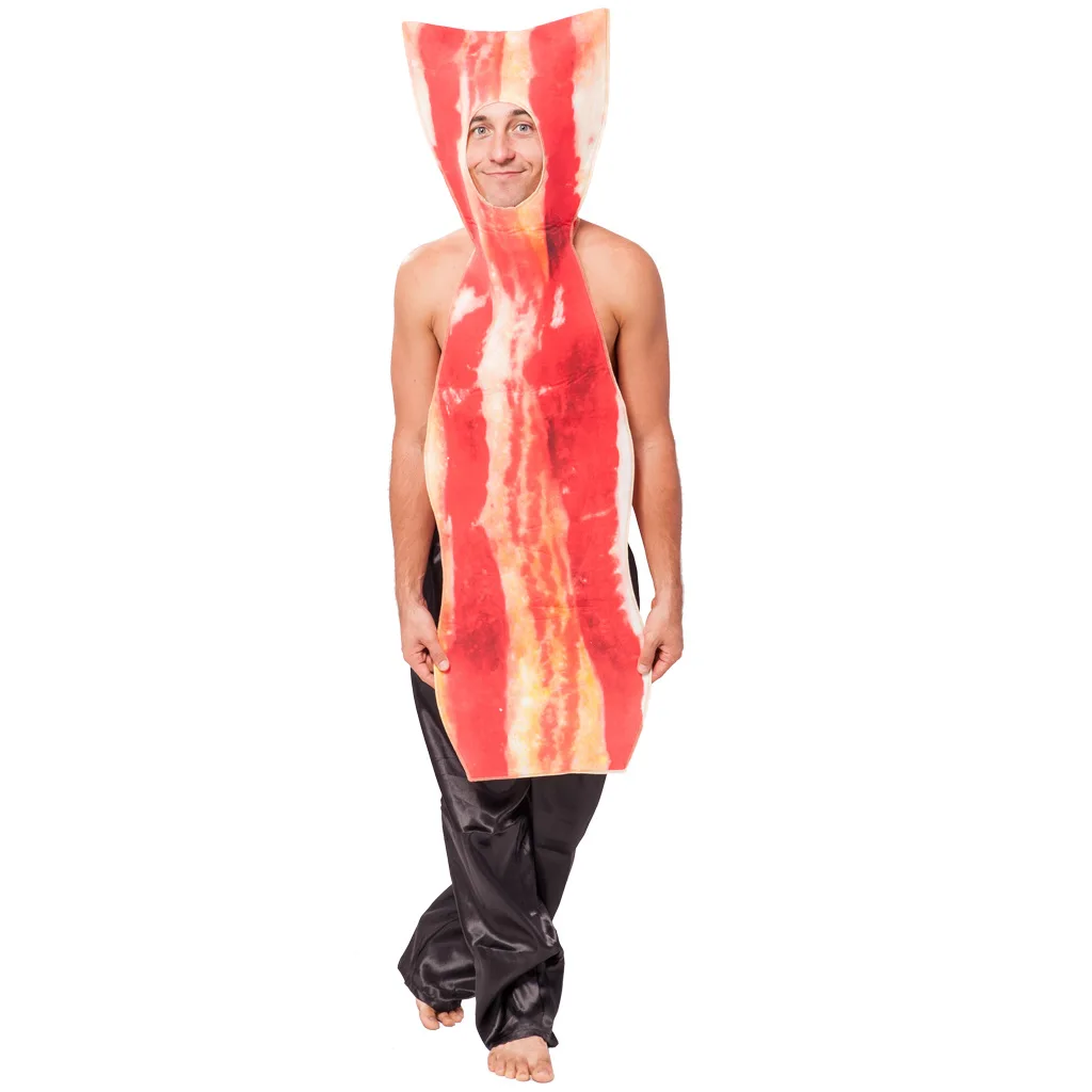 Funny Food Tunic Halloween Costume Baconic Men Bacon Cosplay Carnaval Party Costume Adult Christmas Cosplay Costume