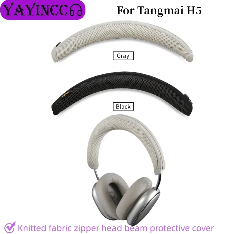 

Advanced feeling Headphone Head Beam Cover for Tangmai H5 Earphone Zipper knitted fabric headband protective cover ，