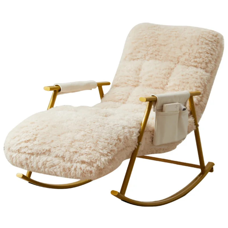 Internet-famous rocking chair, lazy sofa, folding rocking chair, adult lounge chair, balcony home, long plush single leisure