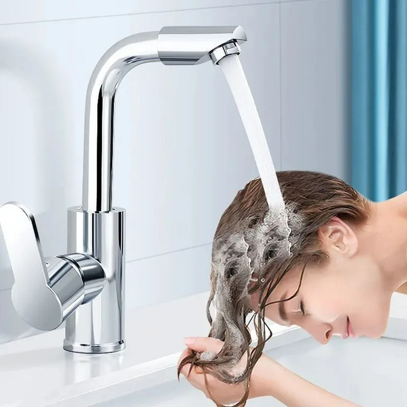 

Dual-use Hot and Cold Water Faucet Splash-proof 360° Rotating Basin Faucet Kitchen And Bathroom