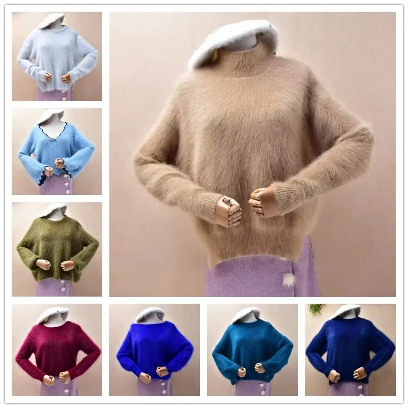 

Женский осенне-зимний модный серый кашемировый вязаный свитер с круглым вырезом и длинными рукавами, свободный пуловер с разрезом, свитер, джемпер