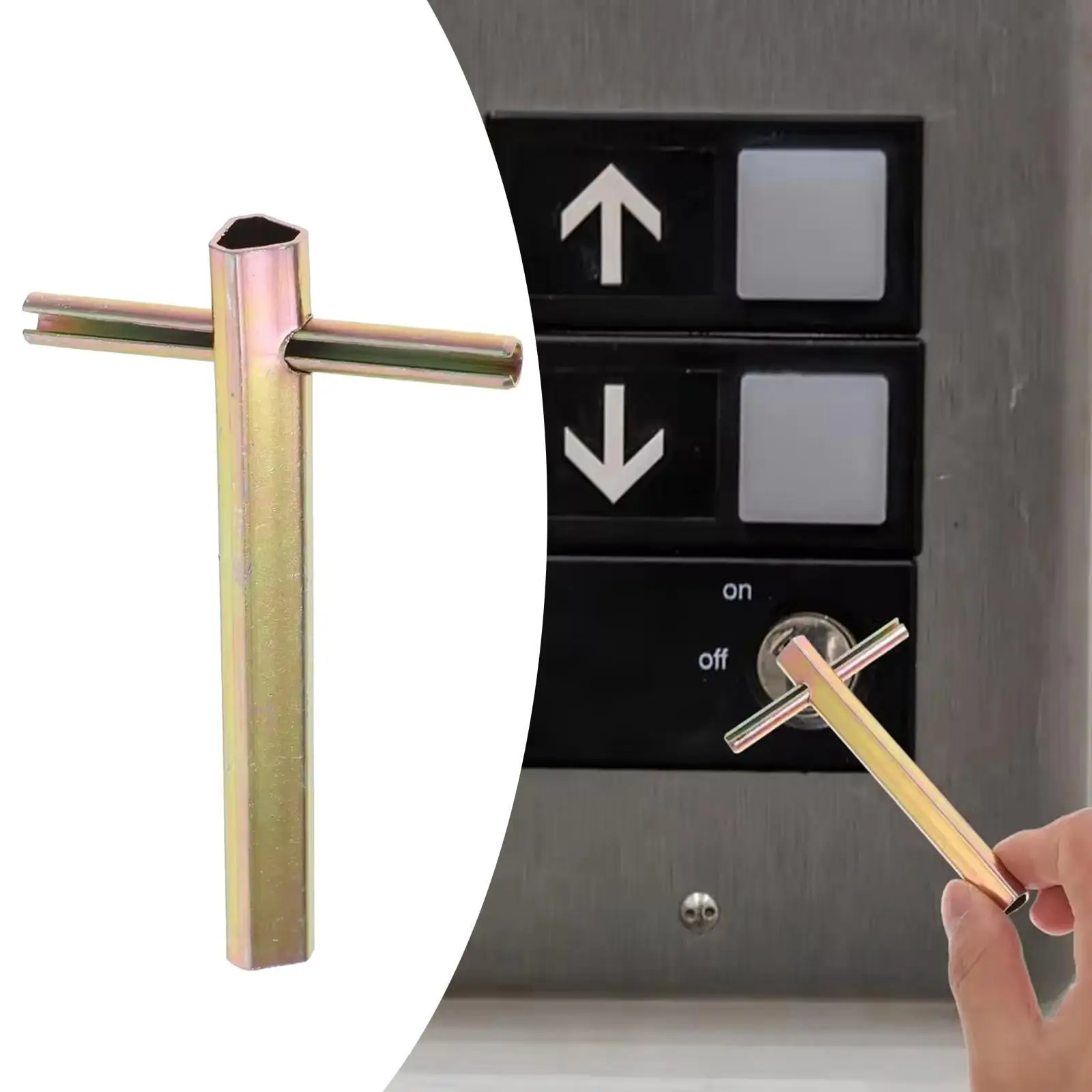 Triangle Elevator Key for Lift Door Emergency Access Professional Maintenance Tool Iron Portable Design