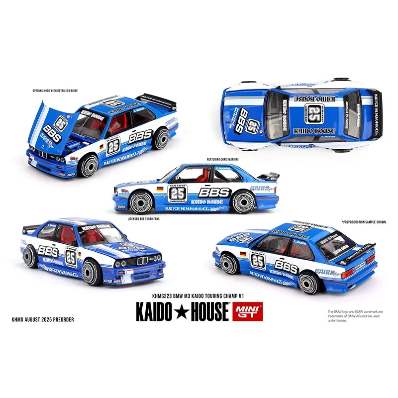 

PreSale KHMG 223 1:64 BMW M3 Kaido Touring Champ V1 Openable Hood Diecast Car Model Kaido House MINIGT
