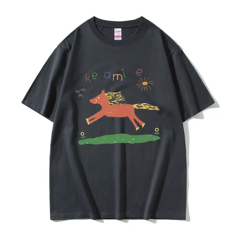 Funny Ketamine Horse Graphic Print T Shirts Men Women Casual Joke Humor Meme T-shirt Male Pure Cotton Tees Mens Oversized Tshirt