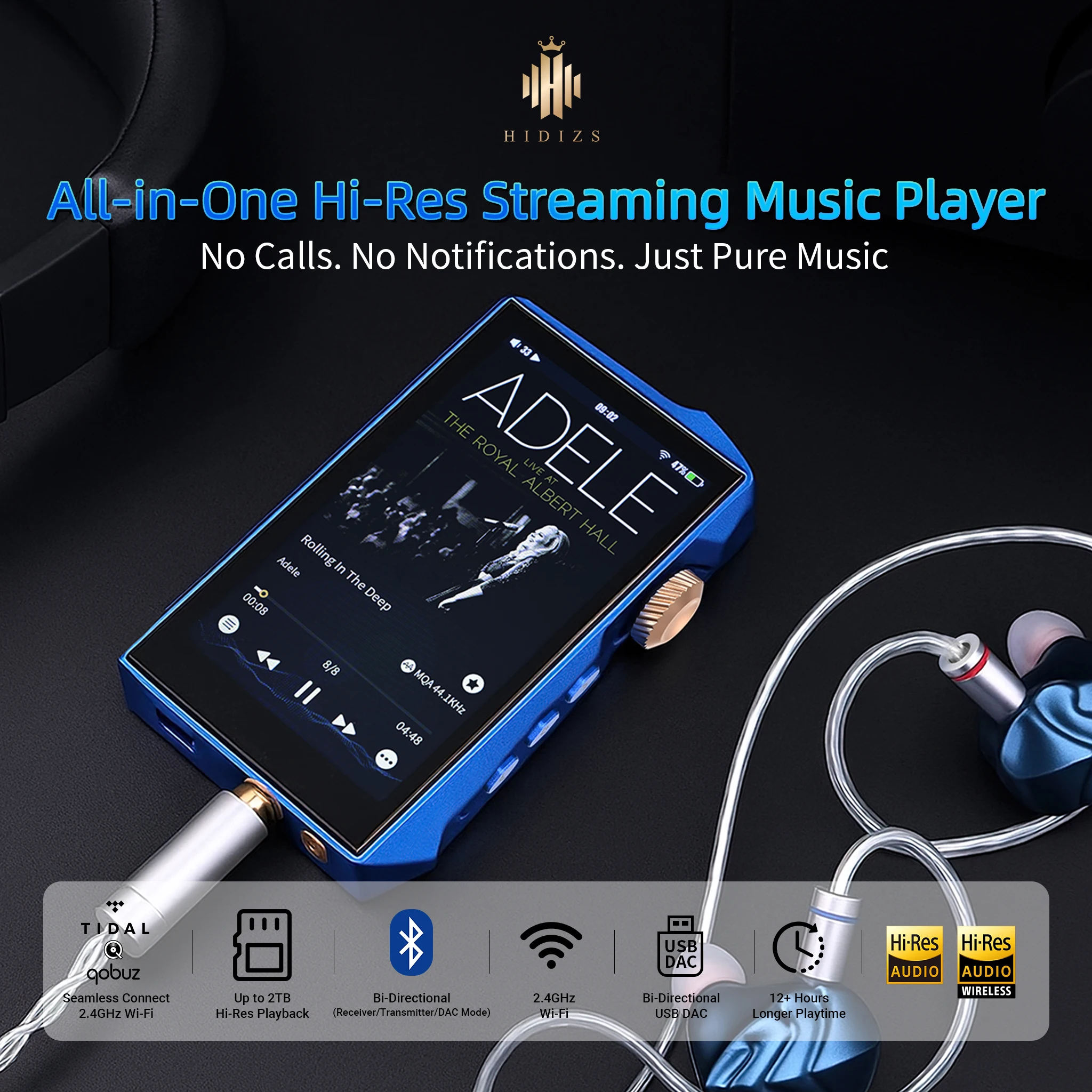 

Hidizs AP80 PRO MAX Bluetooth Portable Music Player MQA 8X MP3 USB DAC Hi-Res Audio DSD64/128 FLAC LDAC DAP PCM E-book ESS9219C