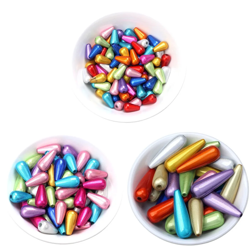 Image of 6MM/8MM/10MM Acryl Verträumte Wassertropfen Perlen DIY Handgemachte Ohrringe/Armband/halskette Lose Perlen Schmuck Zubehör Machen