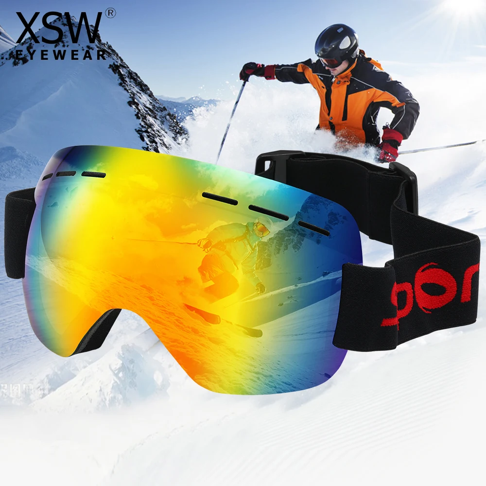 XSW brand ski goggles five layer UV400 fog-proof big ski mask glasses Ski ski goggles for men and women 6003