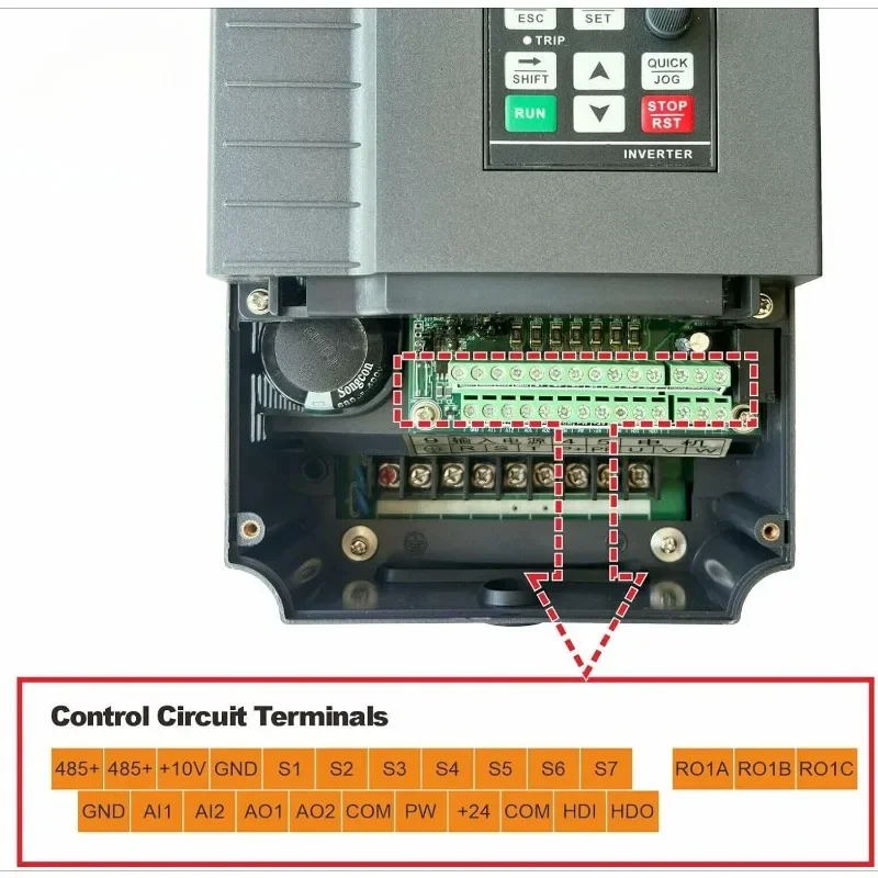 Prodotti di vendita caldi Convertitore monofase a trifase VFD da 10 HP 7,5 kW, utilizzato su motori trifase da 7,5 HP (5,5 kW) 34 A 200-230 V, ingresso