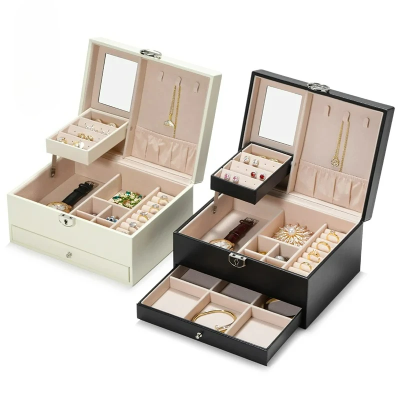 

New Jewelry Box Exquisite Multi layered High Capacity Jewelry Storage Box Ring Ear Studs Necklace Jewelry Box
