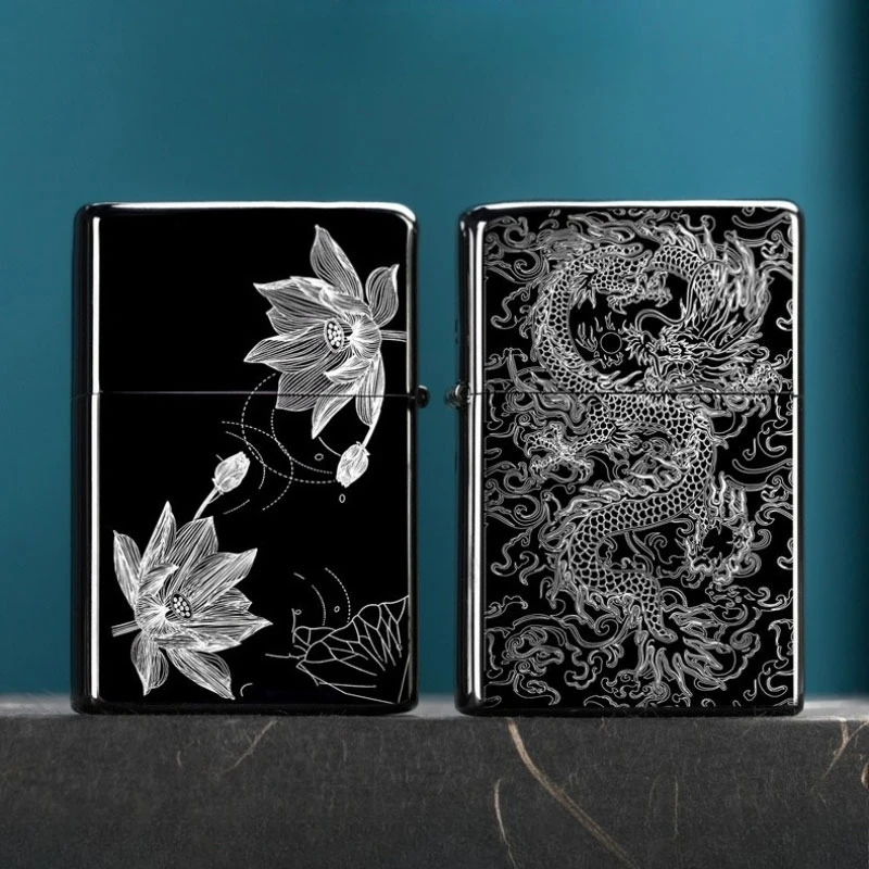 ZORRO Black Ice Satan War Song KerosIne Lighter Retro Engraving Pattern Windproof Metal Smoke Lighting Tool Holiday Men's Gift - Image 5