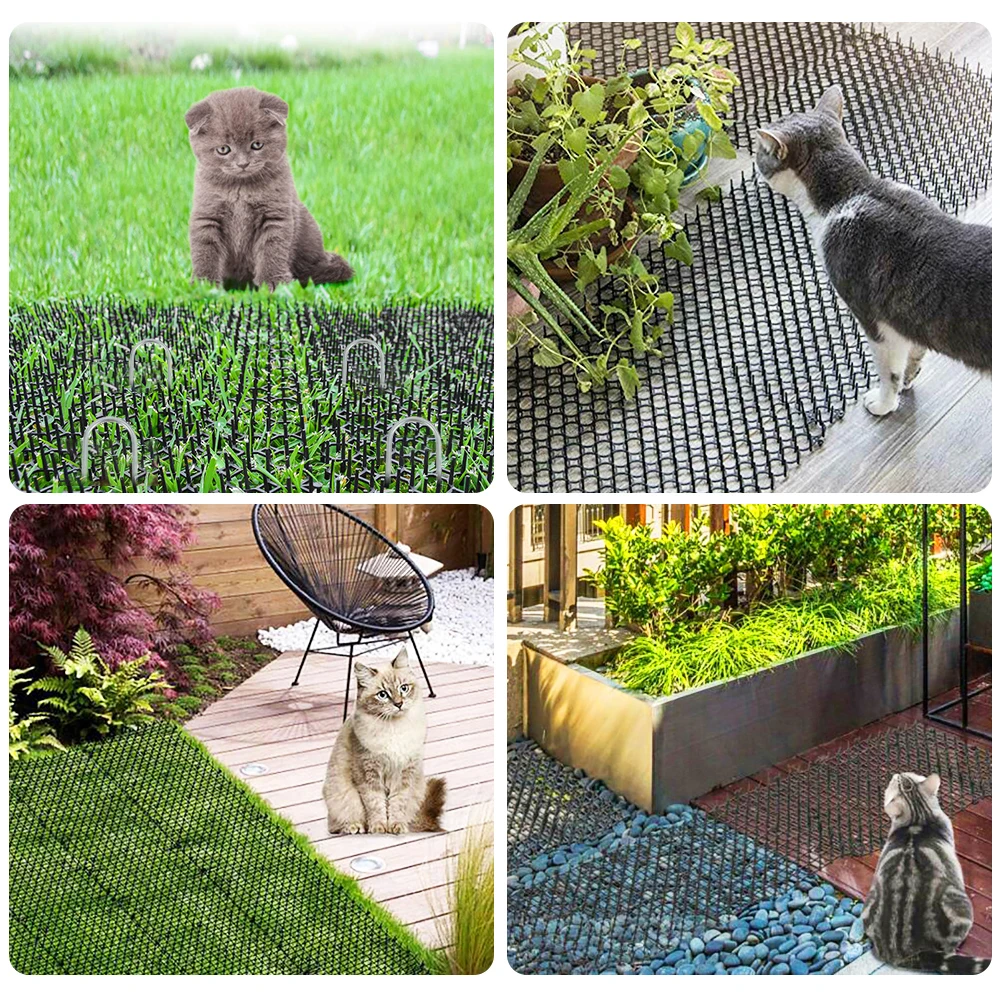 12Pcs Cat Thorn Mat Garden Anti-Cat Dog Repellent Mat Protects Plants Indoor Outdoor Garden Deterrent Devices Home Dog Repellent