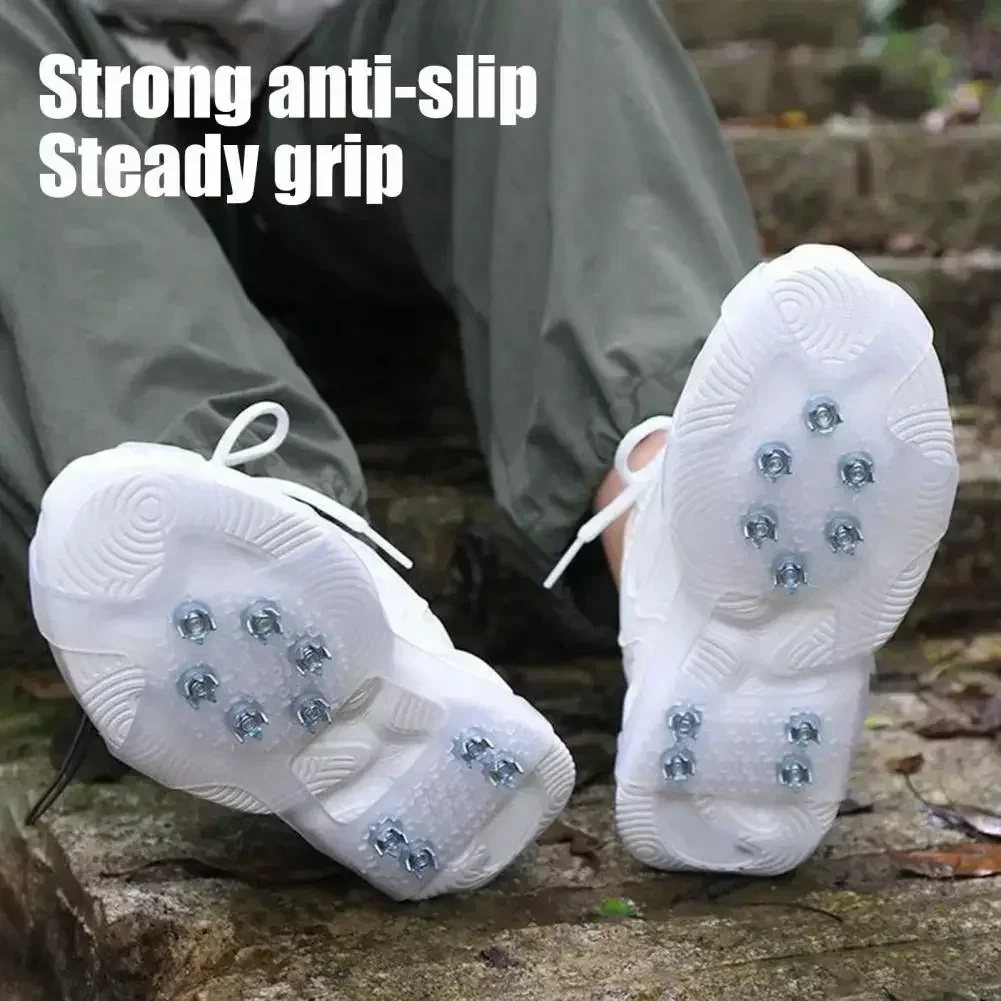 10 Teeth Climbing Anti-slip Shoe Covers Crampons for Outdoor Winter Walk Ice Fishing Camping Ice Gripper Shoes Cover Accessories