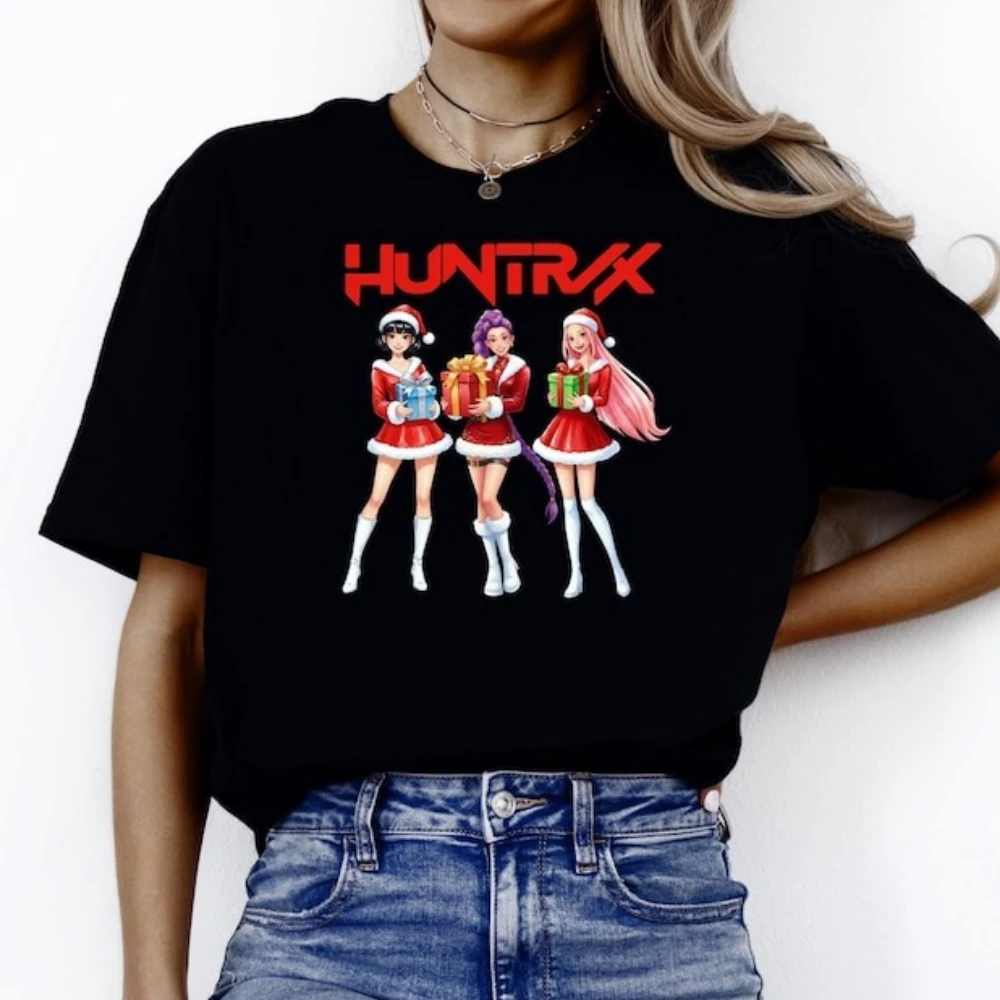 

Huntrix Christmas Shirt Christmas Gift Saja Girls Christmas Shirt High Quality Cotton Tops Aesthetic Clothes Graphic Sweatshirt