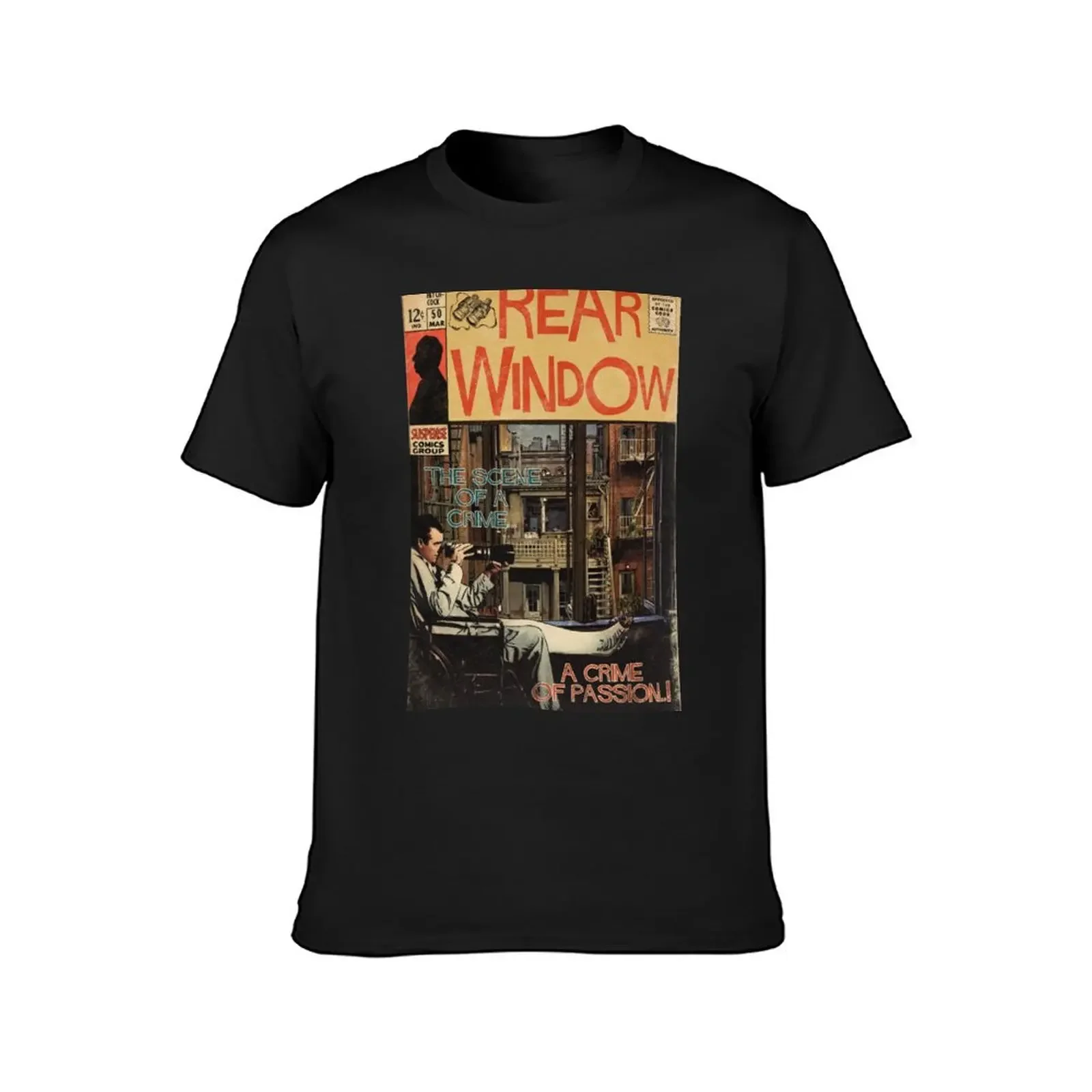 Rear Window - Alfred Hitchcock Comic Book Fan Art T-Shirt sweat customs design your own tops mens vintage t shirts