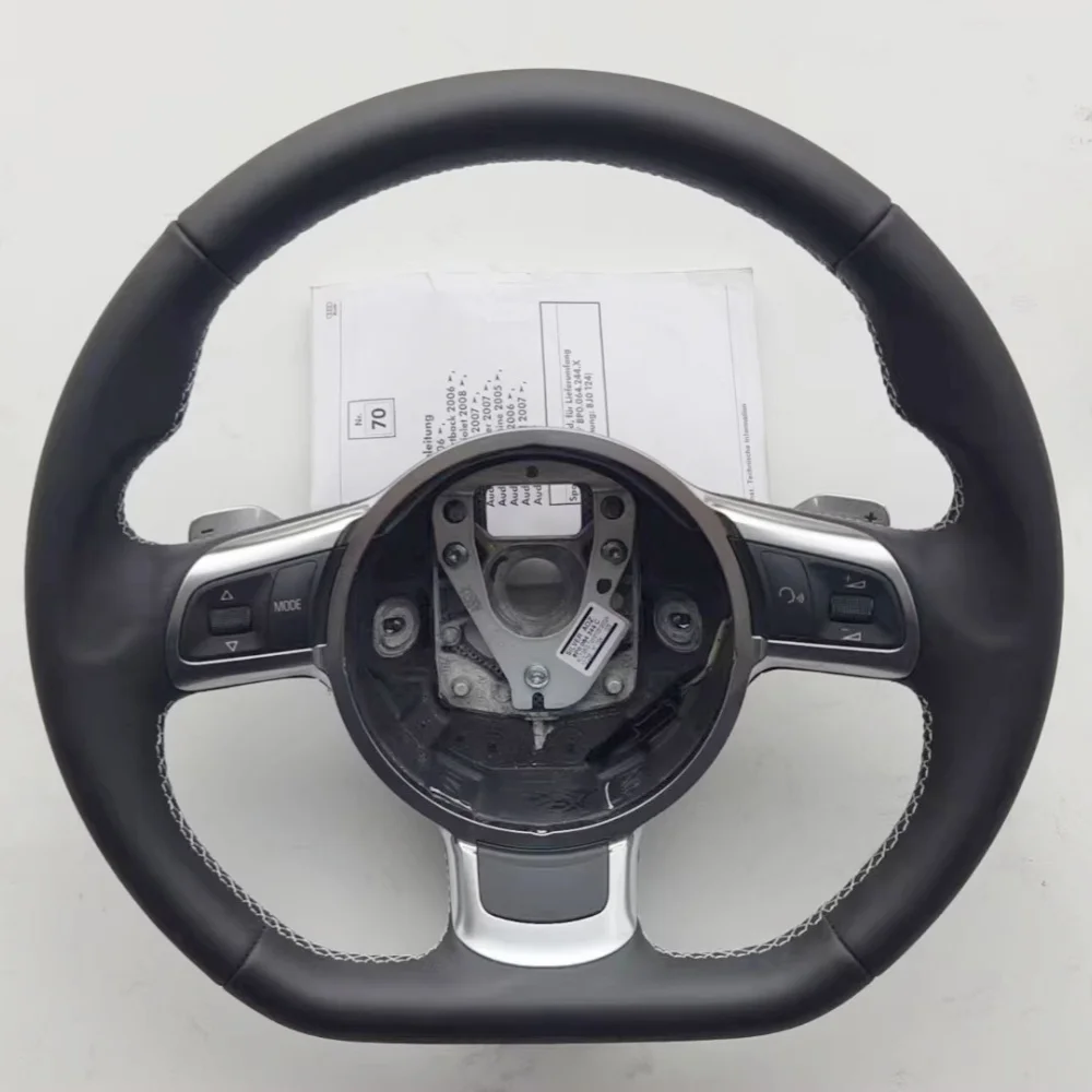 Custom Black Leather TTS (8J) 2006-2013 2014 A3 S3 (8P) Sportback 2008 2009 2010 2011 2012 Car Steering Wheel Cover For Audi TT