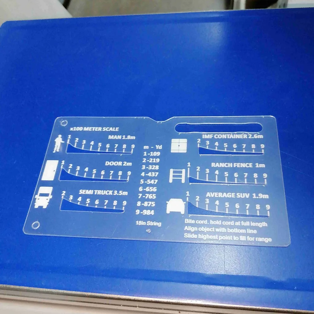 Acrylic Range Finder Card Square Outdoor Auxiliary Ruler Coordinate Grid Reader Hunting Ruler Auxiliary Rangefinder