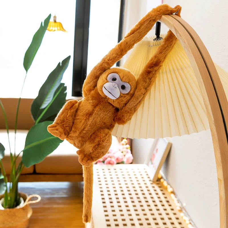 Simulation Cute Monkey Plush Toy Golden Monkey Doll Long Arm Monkey High-end Curtain Bundled Ornaments Stitch Stuffed Toys