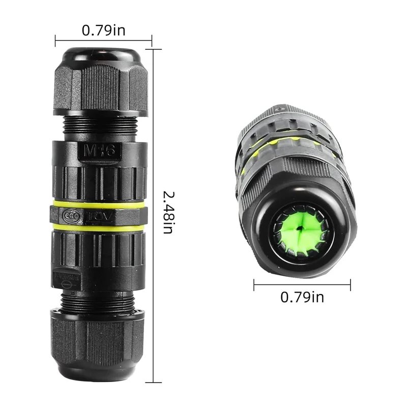 A44F-5Pc IP68 Waterproof 2 Way 3-Core Junction Box Electrical Cable Connector M16 Wire Range(3.5-10Mm), Outdoor Repair Cables