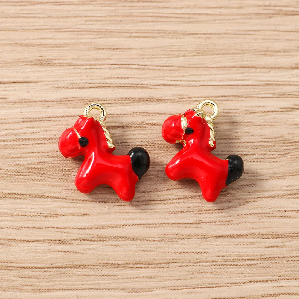 5 szt. Uroczych Małych Zawieszek w Kształcie Koni ze Stopu, Zawieszki Zwierzęce DIY do Łańcuszków na Telefon, Breloków, Kolczyków, Akcesoria do Wyrobu Biżuterii