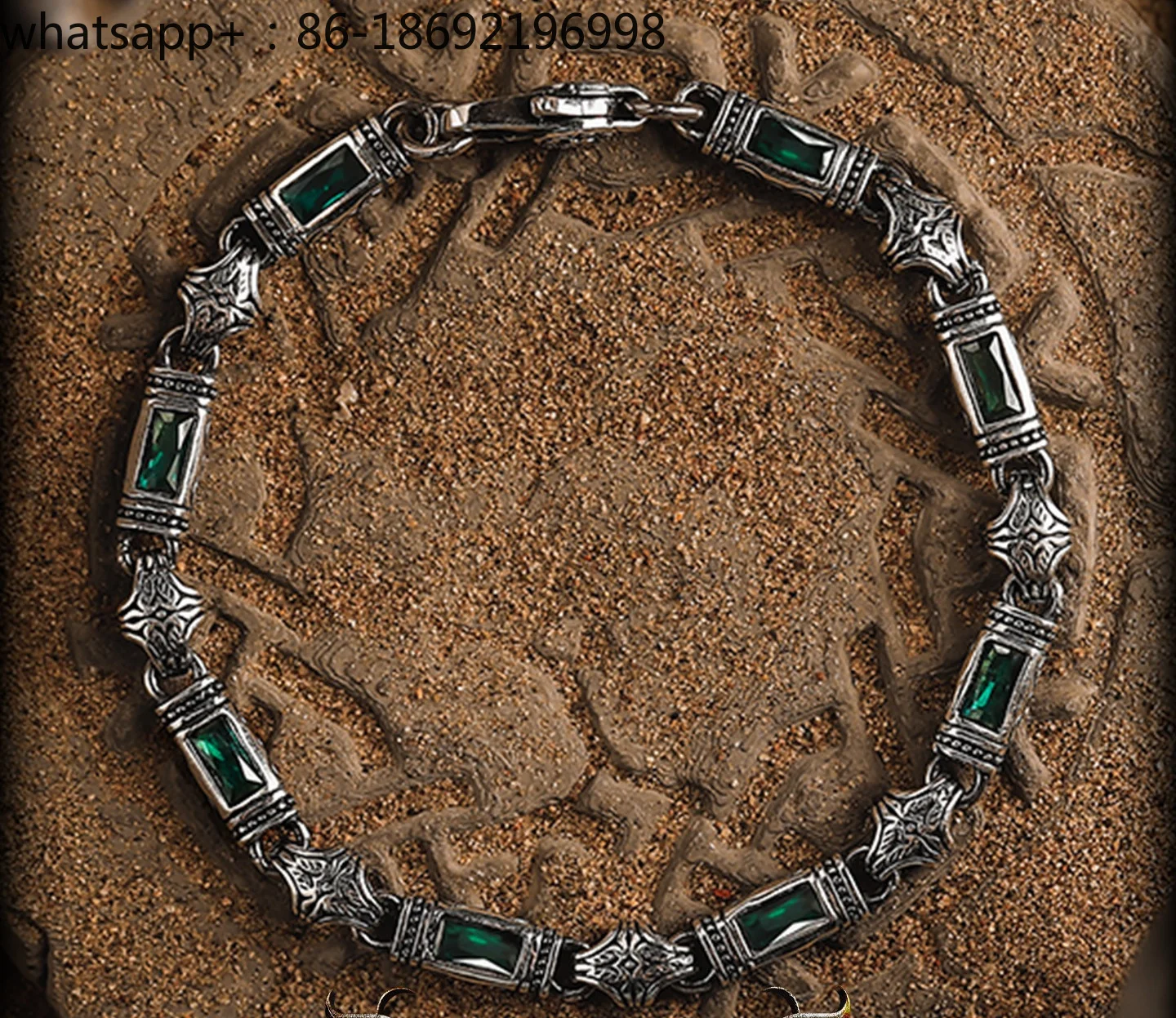 [Vientiane Story] Retro 925 Silver Bracelet Men's Niche Handmade Silver Jewelry