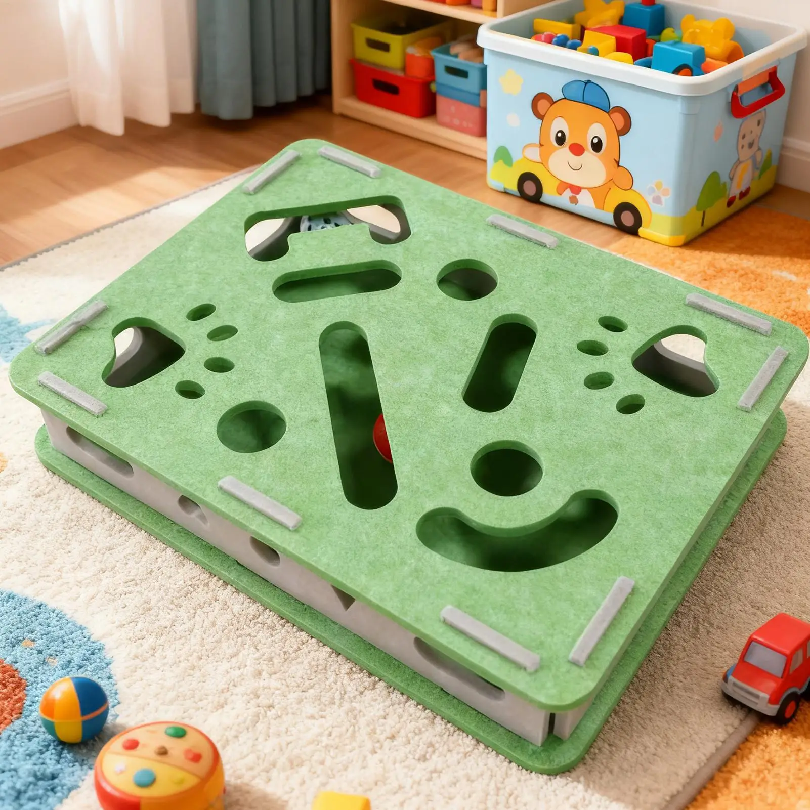 

Пилочка для кошачьих ногтей, игрушка, бесшумный триммер, интерактивный с 2 колокольчиками, фетровая кошачья царапина, збагащенная головоломка, коробка для котенка, собаки, маленькая