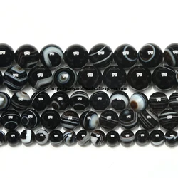 Natural Stone AAAA Quality Evil Eye Sardonyx Agate Round Loose Beads 6 8 10 12MM Pick Size For Jewelry Making