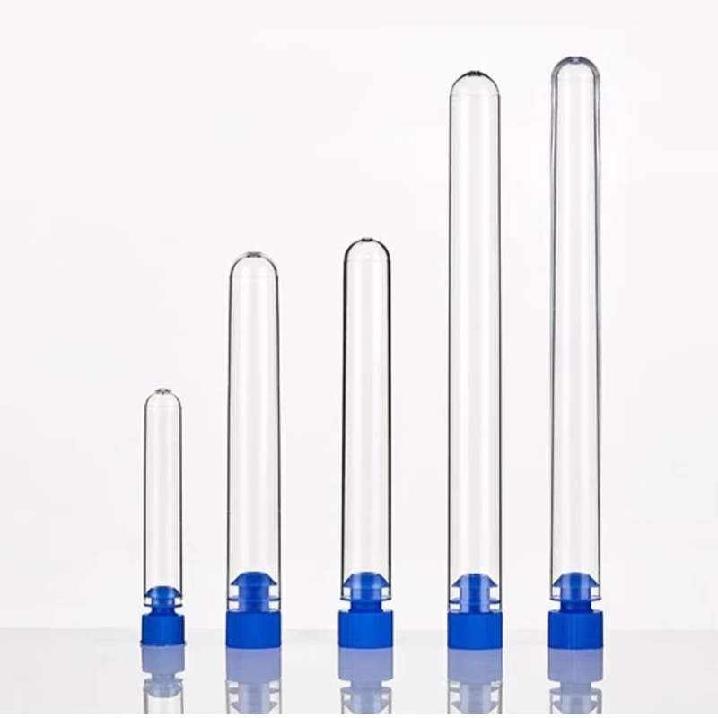 

Plastic test tube lab transparent with cover sealed color metric tube with caps chemical laboratory supplies sterile packaging