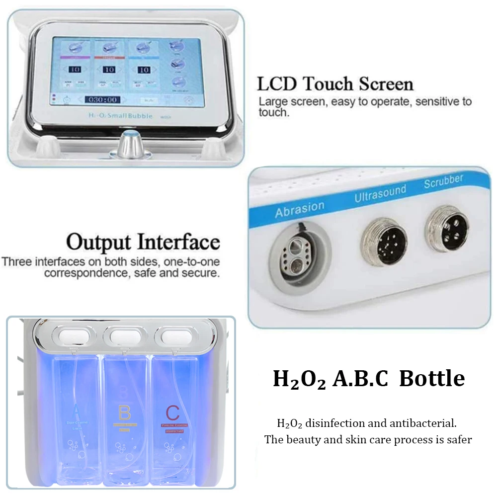 6/7 in 1 Hydra Water Oxygen Jet Peel Machine Spray Facial Machine Face Cleaning RF Lifting Dermabrasion Skin Care Beauty Device