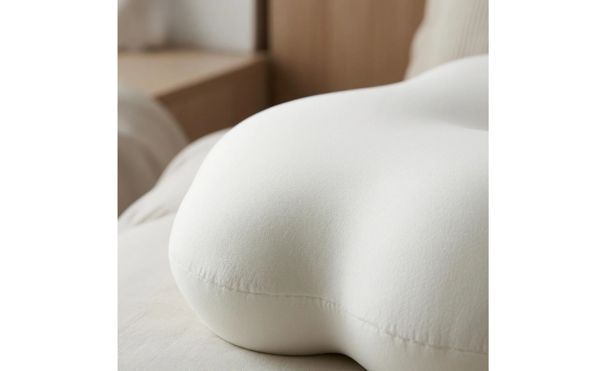 Contoured Memory Foam Pillow Raised Side Sections Sleep Support Bedding Matching Pillowcase