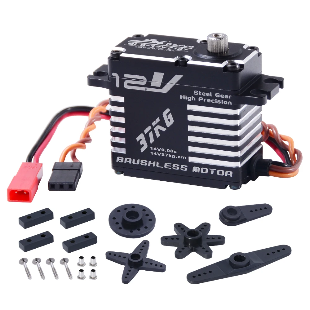 

JX BLS-12V7137 37kg High Precision Steel Gear Full CNC Digital Brushless Servo for RC Car Crawler Boat Robot