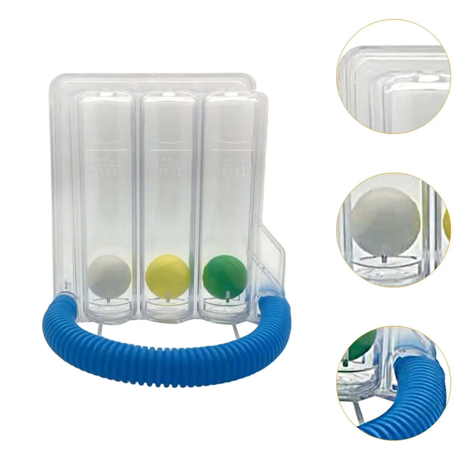 Inspiratory Muscle Trainer PVC Breathing Exerciser Device Airway Clarity Spirometer for Active Healthy Breathing Routine
