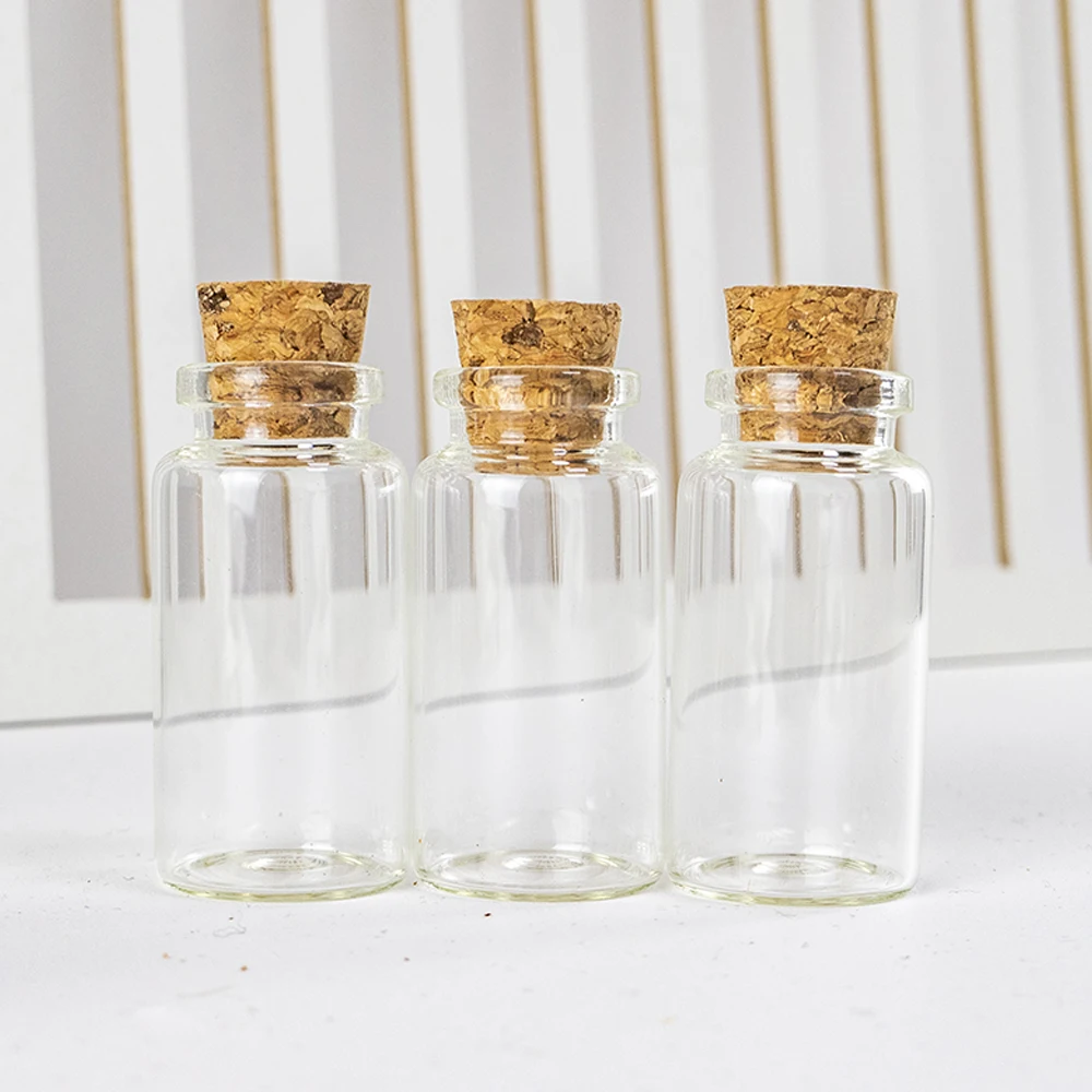 25ml Transparent Wedding Decoration Glass Bottles Reusable Eco-Friendly Cosmetic Jars Crafts Packaging Empty Vials 12Pcs