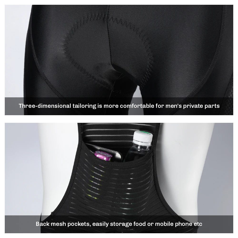 RION Cycling Bib Shorts Men MTB Mountain Bike Tights Bicycle Pants Dolomiti Long Distance Pad Bike Wear Summer Ciclismo
