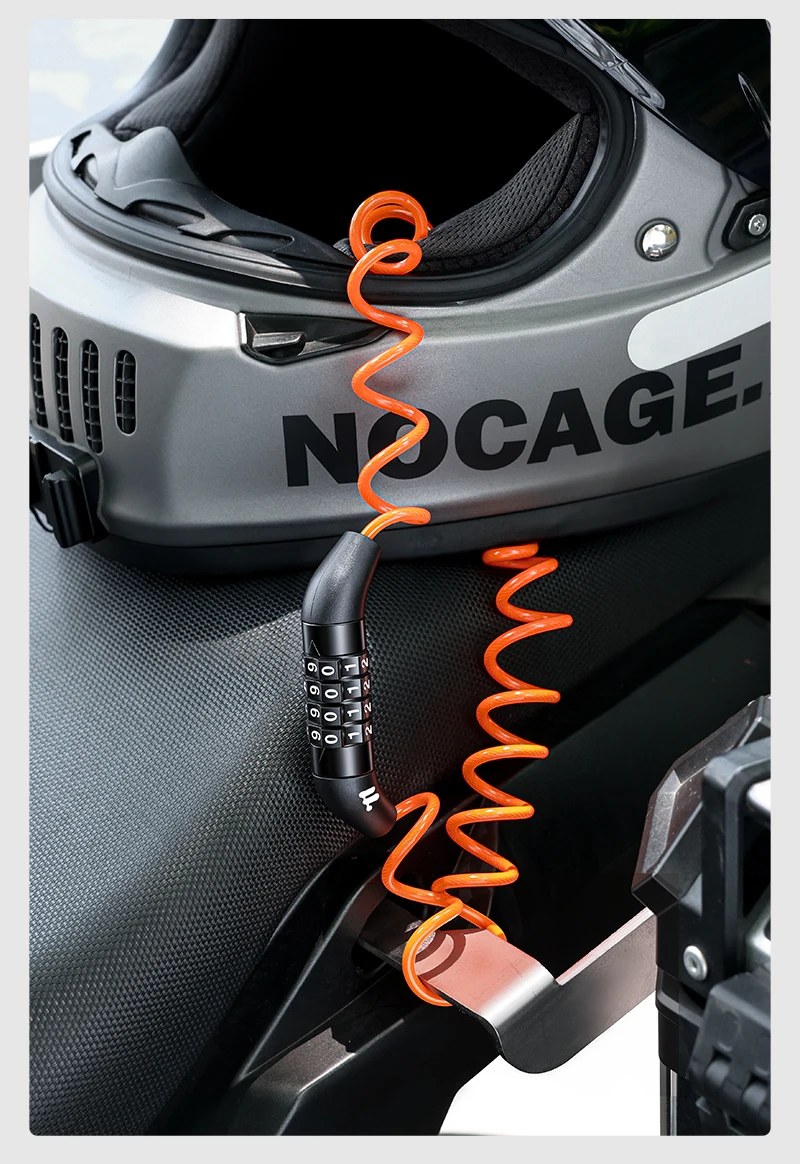 WEST BIKING Fahrradhelm-Schloss, 4-stellige Zahlenkombination, Kabel, Diebstahlschutz, tragbar, spiralförmig, Sicherheit für Radfahren, Motorradzubehör – Detail 17