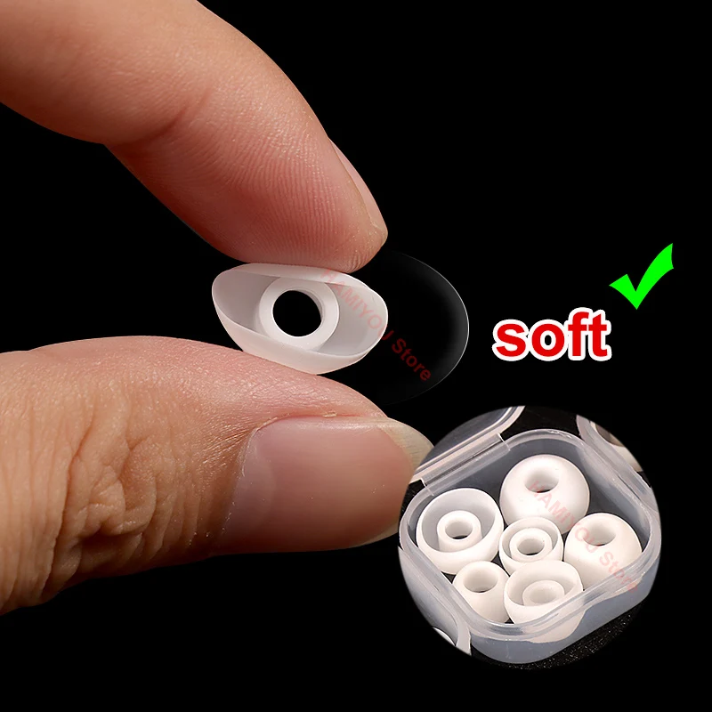 3 زوج/وحدة LMS مكافحة زلة مقاوم للماء استبدال سدادة الأذن الأذن نصائح منصات مجموعة سيليكون داخل الأذن سماعات الأذن يغطي غطاء 4-6 مللي متر لينة