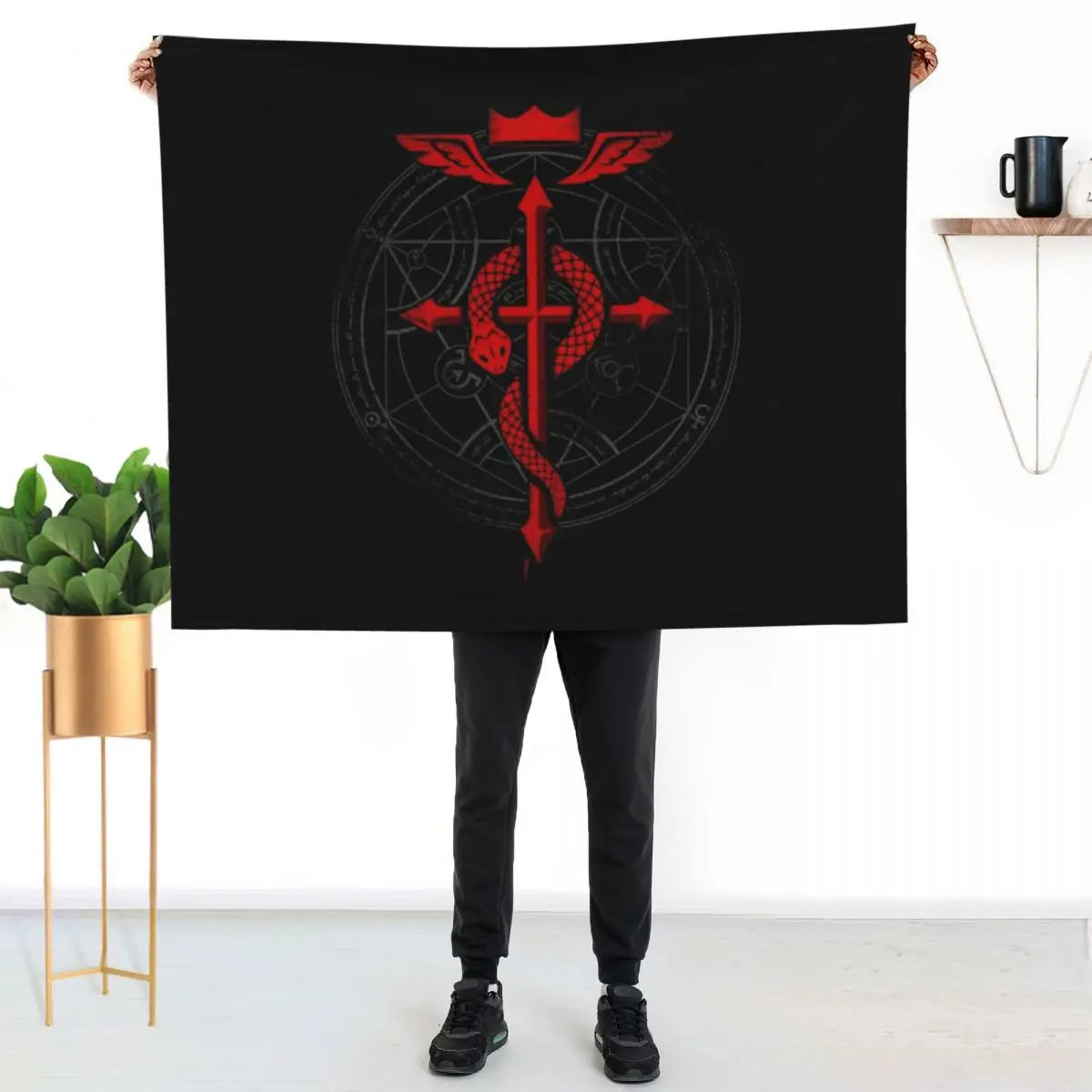 

Fullmetal Alchemist Flamel Throw Blanket Reusable Durable Soft Blanket for All Seasons