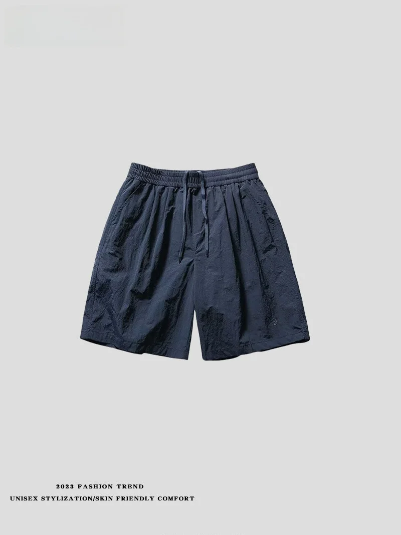 

Men's Summer Outdoor Qui Dry Embroidered Workwear orts Loose Fit Sports Dstring Five-Quarter Length Trendy Casual Pants