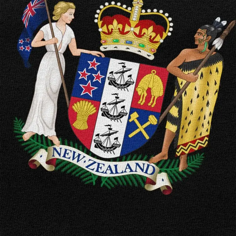 Coat Of Arms Of New Zealand Tshirt Men Short Sleeve Graphic T Shirt Trendy T-shirt Loose Fit Cotton Tees Clothing